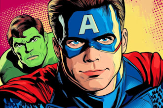 draw comic superhero pop art portraits