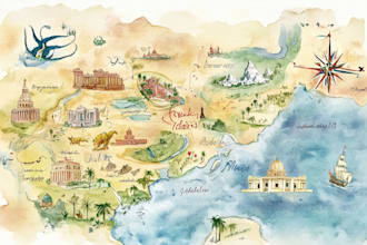 do custom watercolor wedding map illustration