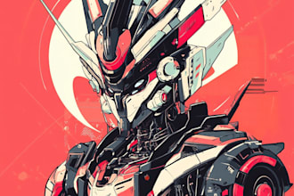 make mecha vector art for your brand