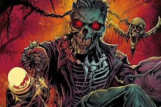 draw detailed dark art illustration metal album cover