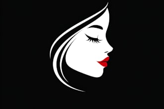 draw beauty, cosmetic spa hair salon fashion, logo