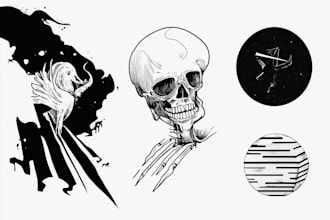 draw minimalist black and white illustrations