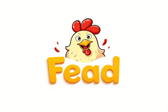 do head chicken mascot logo design