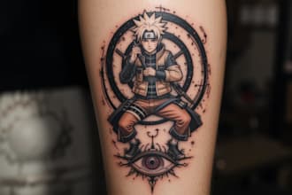 make custom anime tattoo design for arm, sleeve or back