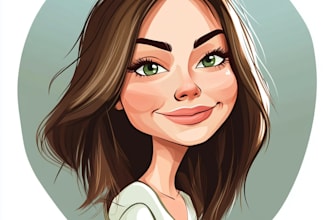 draw big head cartoon caricature, vector portrait, avatar