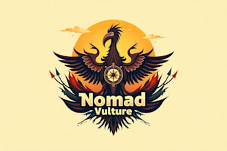 design awesome nomad bird mascot logo with unlimited revision