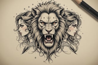 create your japanese custom tattoo design and illustration