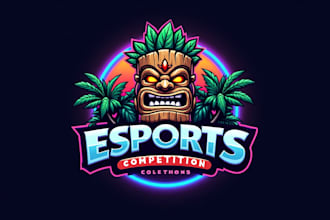 do tiki mask esport mascot logo design