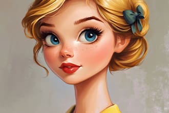 create a portrait in semi realism disney cartoon style