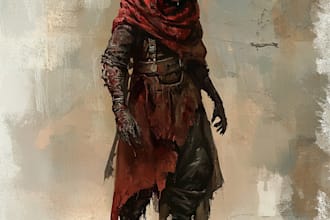 create a fantasy horror character art and horror art