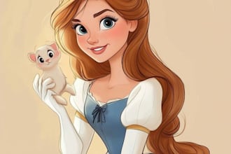 draw you a beautiful portrait in disney cartoon style