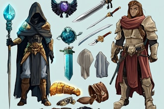 draw your dnd character and items
