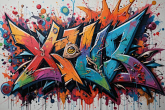 create a hand drawn original graffiti design or logo