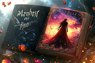 create a fantasy or any style book cover design
