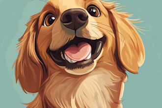 make a disney pets portrait illustration in disney style