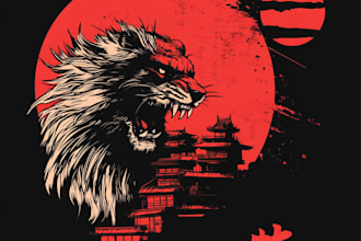 create japanese t shirt design apparel illustration