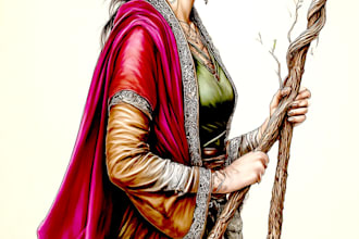 make an dnd character art illustration fantasy character art