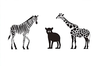 draw animal silhouette vector logo