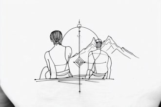 create minimal line art tattoo