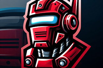 do red robot head mascot logo design