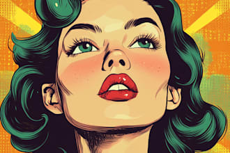 draw  illustration with retro comic style
