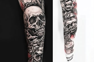 create a tattoo design of tattoo sleeve