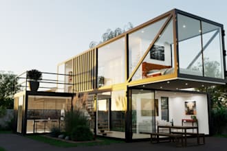 do interior 3d container home, tiny house, cabin, kiosk, frame house,retail shop