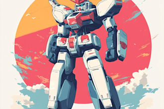 draw illustration and concept mecha, gundam, and robot
