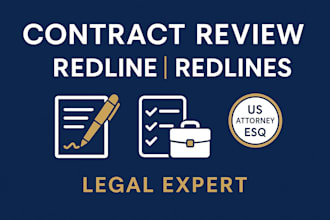 draft, review, and redline your contract or legal document as a US attorney