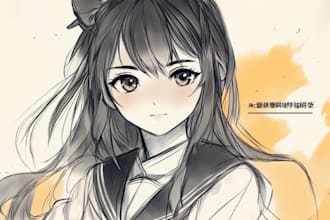 draw colored sketch anime art for profile picture, pfp, icon