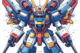 draw mecha robot character sheet design