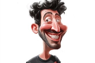 draw a funny caricature with my style