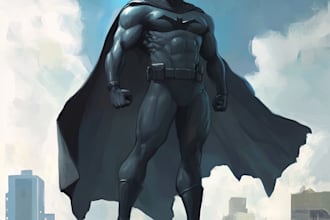 create concept art superhero character for comics cartoon