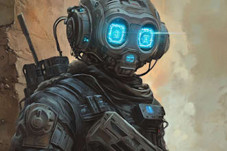 create an game character art or sci fi character illustration