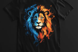 draw trendy custom graphic t shirt logo and merchandise design