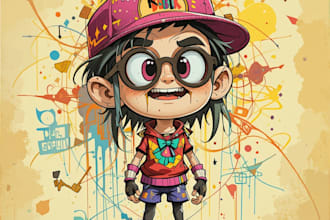 draw cool cartoon character, graffiti character