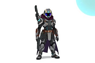 drawing a sci fi character illustration or sci fi character