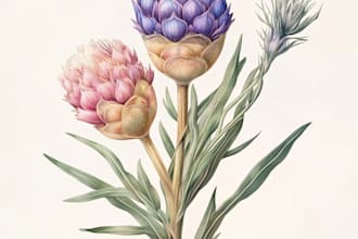 draw beautiful botanic flower floral watercolor illustration
