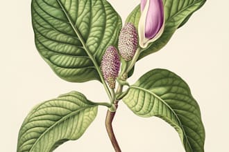 draw botanical illustrations of flowers, plants, line art