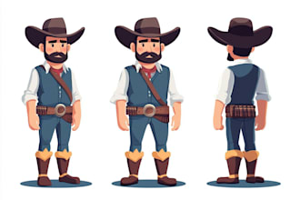 design cute vector cartoon characters for animation