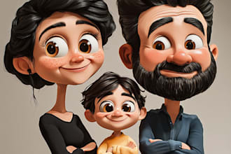 make your  family or couple caricature