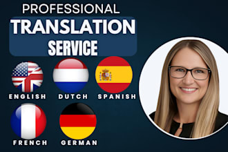 translate english, spanish, french, german, and dutch with accuracy and clarity