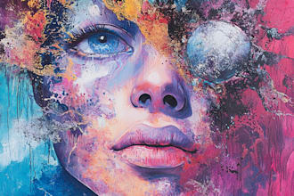 draw a digital abstract art illustration