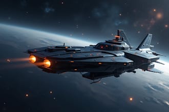 design a spaceship, sci fi illustration and sci fi art