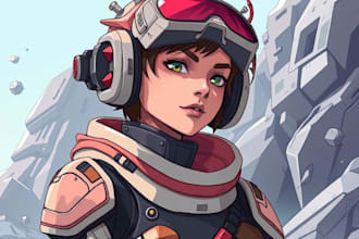 create a sci fi character illustration or sci fi character