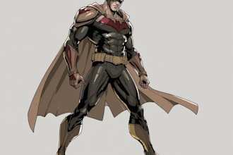 draw stunning graphic novel superhero comic book character