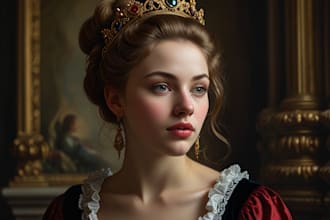 do classical baroque oil painting portrait and illustration on canvas