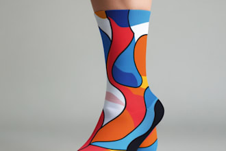 draw a creative socks unique sock design for you