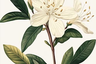 draw botanical line art of flower, plant, fruits for you