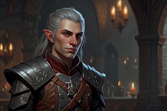 unique dnd character art, rpg illustration